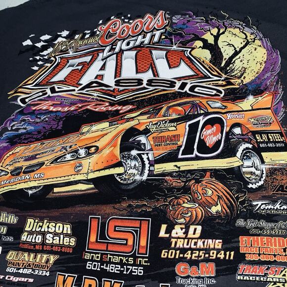 XL Coors Light Dirt Track Racing T-shirt Thrash Racing Gray Mens Recent Winners - Picture 6 of 15